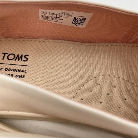 Toms Classic Youth Size 6 White Iridescent Woven Slip On Shoes NEW WITHOUT TAGS - Picture 8 of 8